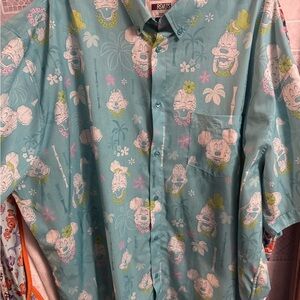 RSVLTS Teal 4XL Disney Mickey island Button Down Shirt